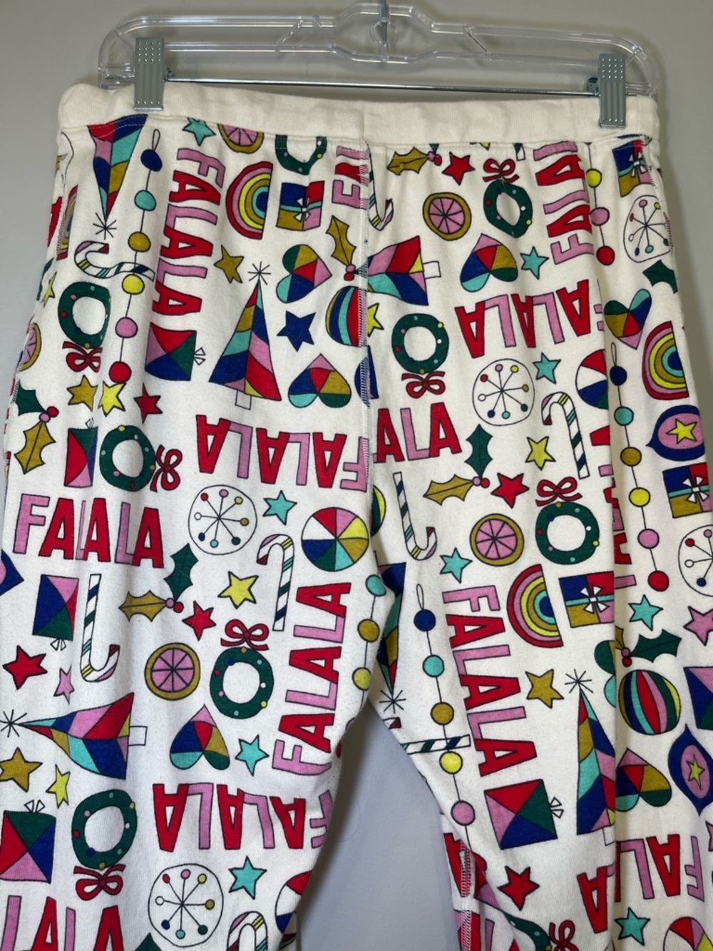 Hanna Andersson White Joggers with Multicolor Holiday 'Fa La La' Print - Picture 3 of 7
